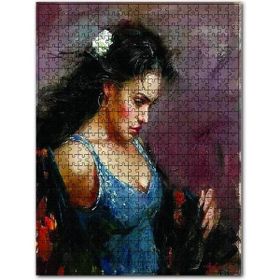 Cakapuzzle Mavi Elbiseli Çingene Kızı Ahşap 500 Parça Puzzle