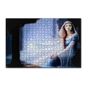 Cakapuzzle Mavi Elbiseli Kadın ve Sütunlar 120 Parça Ahşap Puzzle