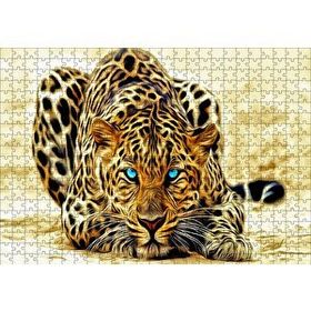 Cakapuzzle Mavi Gözlü Leopar İllüstrasyon 120 Parça Ahşap Puzzle