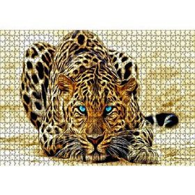 Cakapuzzle Mavi Gözlü Leopar İllüstrasyon 120 Parça Ahşap Puzzle