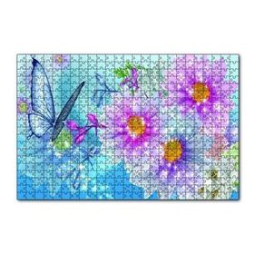 Cakapuzzle Mavi Kelebekler Çiçekler 120 Parça Puzzle