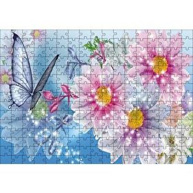 Cakapuzzle Mavi Kelebekler Çiçekler 120 Parça Puzzle