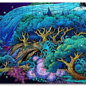 Cakapuzzle Mavi Mor Temalı Tabiat Mdf 1000 Parça Puzzle