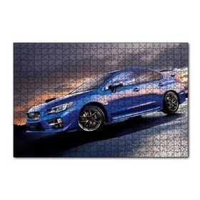 Cakapuzzle Mavi Subaru STI ve Bulutlu Gökler 120 Parça Ahşap Puzzle