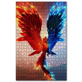 Cakapuzzle Mavi Turuncu Anka Kuşu Alev Saçan Ahşap 1000 Parça Puzzle