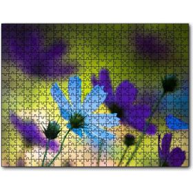 Cakapuzzle Mavi ve Mor Çiçekler 1000 Parça Puzzle