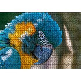 Cakapuzzle Mavi ve Sarı Macaw Papağanı Yakın Plan 120 Parça Ahşap Puzzle