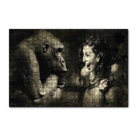 Cakapuzzle Maymun ve Gülümseyen kKadın 120 Parça Ahşap Puzzle