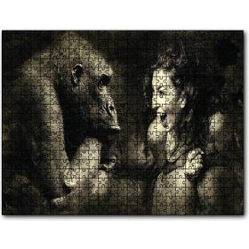 Cakapuzzle Maymun ve Gülümseyen Kkadın Ahşap 500 Parça Puzzle