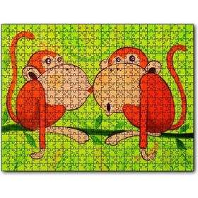 Cakapuzzle Maymunlar Aşk Öpücüğü Ahşap 1000 Parça Puzzle