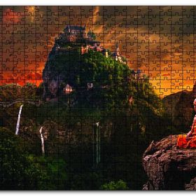 Cakapuzzle Meditasyon Yapan Budist Şato Ahşap 255 Parça Puzzle