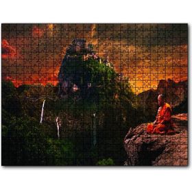 Cakapuzzle Meditasyon Yapan Budist Şato Mdf 120 Parça Puzzle