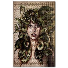 Cakapuzzle Medusa Mitolojisi Ahşap Zeminde Görseli Ahşap 1000 Parça Puzzle
