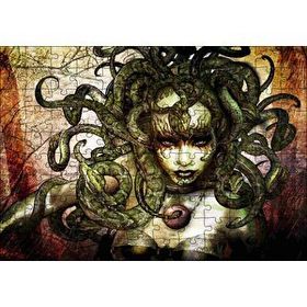 Cakapuzzle Medusa Yılan Saçlı Kadın 120 Parça Ahşap Puzzle