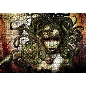Cakapuzzle Medusa Yılan Saçlı Kadın 120 Parça Ahşap Puzzle