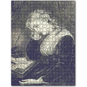 Cakapuzzle Mektup Okuyan Kederli Kadın Ahşap 500 Parça Puzzle