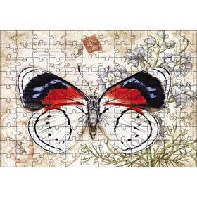Cakapuzzle Mektup Zeminde Kelebek 120 Parça Ahşap Puzzle