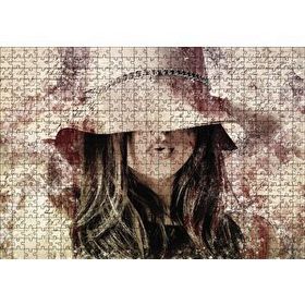 Cakapuzzle Mektup Zemininde Şapkalı Kız Ahşap 500 Parça Puzzle