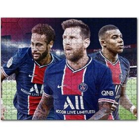 Cakapuzzle Messi Neymar Mbappe Artık Biarada Mdf 255 Parça Puzzle