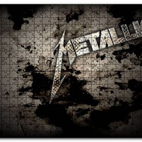 Cakapuzzle Metallica Efsanevi Yazı Kirli Arkaplan Mdf 1000 Parça Puzzle