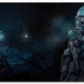 Cakapuzzle Metro Exodus Gaz Maskeli Adam Karanlık Arkaplan Mdf 255 Parça Puzzle