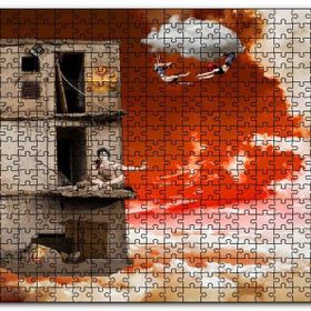 Cakapuzzle Metruk Bina Trapezciler ve Bulutlar Mdf 500 Parça Puzzle