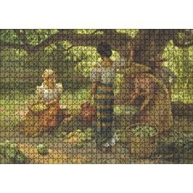 Cakapuzzle Meyve Toplayan Çiftçi Kızlar Mdf 1000 Parça Puzzle