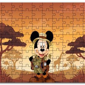 Cakapuzzle Mickey Mouse Çizgi Film Safari Gün Batımı Mdf 255 Parça Puzzle
