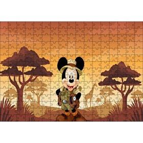 Cakapuzzle Mickey Mouse Çizgi Film Safari Gün Batımı Mdf 255 Parça Puzzle