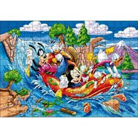 Cakapuzzle Mickey Mouse Donald Duck ve Nehirde Yelkenli Mdf 255 Parça Puzzle