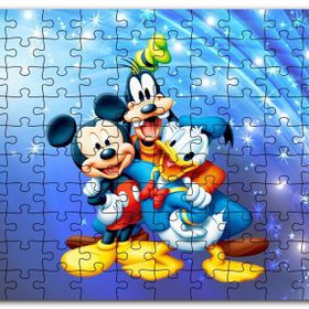 Cakapuzzle Mickey Mouse Donald Duck ve Pluto Mdf 1000 Parça Puzzle