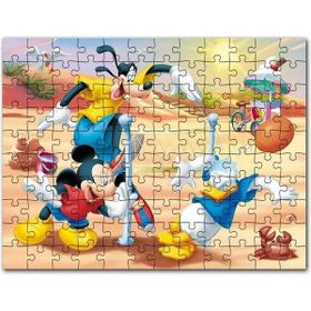 Cakapuzzle Mickey Mouse Goofy Donald Duck Plaj Voleybolu Mdf 1000 Parça Puzzle