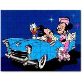 Cakapuzzle Mickey Mouse Minnie Mouse Donald Duck Otomobil Mdf 1000 Parça Puzzle