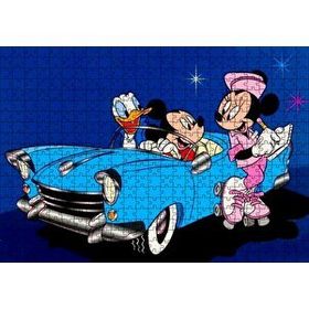 Cakapuzzle Mickey Mouse Minnie Mouse Donald Duck Otomobil Mdf 500 Parça Puzzle