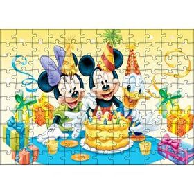 Cakapuzzle Mickey Mouse Ve Arkadaşları Doğum Günü 120 Parça Ahşap Puzzle