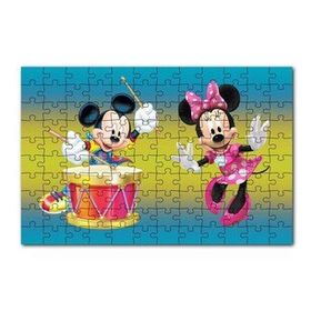 Cakapuzzle Mickey Mouse Ve Davullu Minnie Mouse 120 Parça Ahşap Puzzle