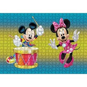 Cakapuzzle Mickey Mouse Ve Davullu Minnie Mouse 120 Parça Ahşap Puzzle
