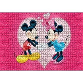 Cakapuzzle Mickey ve Minnie Mouse Aşk Çifti Kırmızı Kalpli 1000 Parça Puzzle
