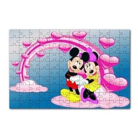 Cakapuzzle Mickey Ve Minnie Mouse Fotoğraf Aşk 120 Parça Ahşap Puzzle