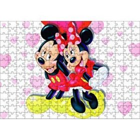 Cakapuzzle Mickey ve Minnie Mouse Illüstrasyon Pembe 120 Parça Puzzle