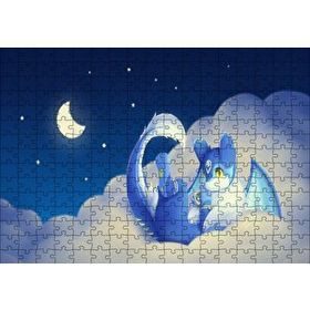 Cakapuzzle Mika Sevimli Ejderha Bulutlarda 120 Parça Ahşap Puzzle