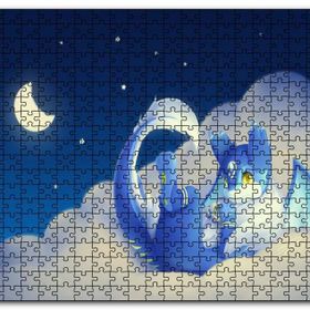 Cakapuzzle Mika Sevimli Ejderha Bulutlarda Mdf 1000 Parça Puzzle