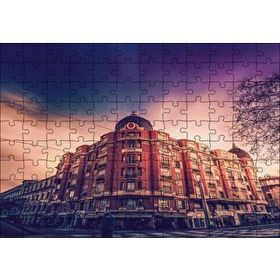 Cakapuzzle Mimari Kırmızı Köşe Bina 120 Parça Ahşap Puzzle