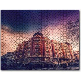 Cakapuzzle Mimari Kırmızı Köşe Bina Mdf 120 Parça Puzzle