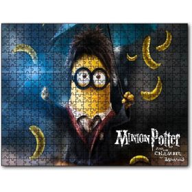 Cakapuzzle Minnion Potter Şemsiye ve Muzlar Görsel Mdf 1000 Parça Puzzle