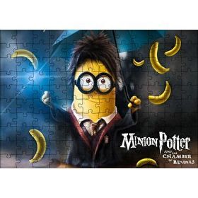 Cakapuzzle Minnion Potter Şemsiye ve Muzlar Görsel Mdf 120 Parça Puzzle