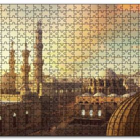 Cakapuzzle Mısır Ramazan Camii ve Şehir Manzarası Mdf 120 Parça Puzzle