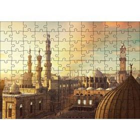 Cakapuzzle Mısır Ramazan Camii ve Şehir Manzarası Mdf 120 Parça Puzzle