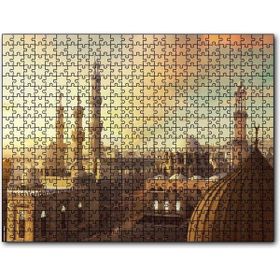 Cakapuzzle Mısır Ramazan Camii ve Şehir Manzarası Mdf 500 Parça Puzzle