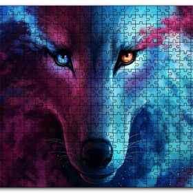 Cakapuzzle Mistik Kurt Gözleri Mavi ve Kırmızı Mdf 120 Parça Puzzle